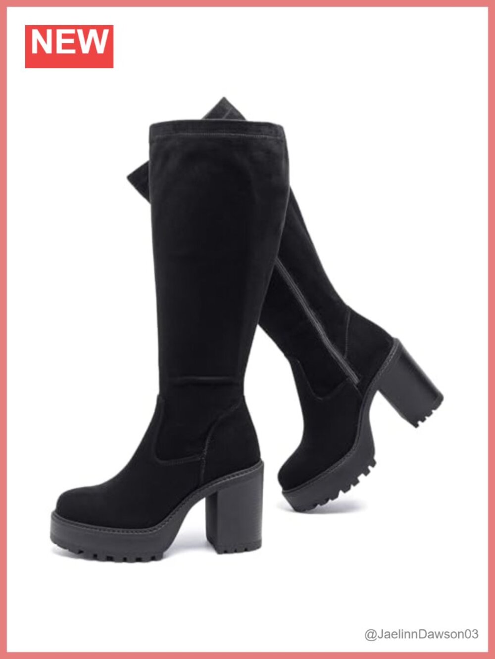 Women's Wide Calf Knee High Boots Faux Leather Motorcycle Boots